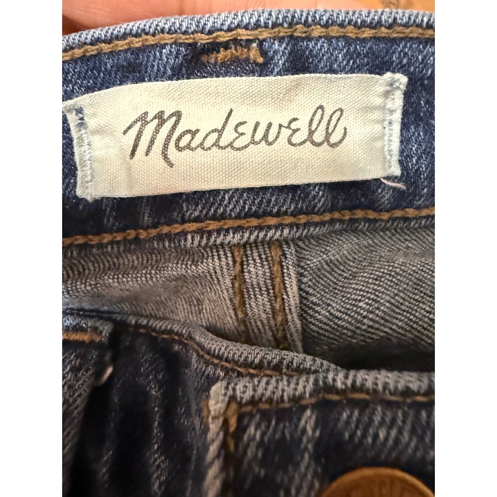 Madewell Boy Straight Jeans Size 27 High Rise Medium Wash Cropped Denim - Picture 4 of 6